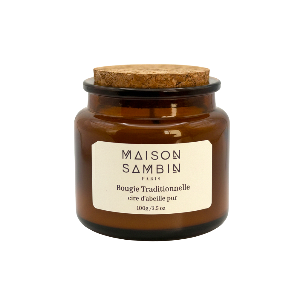 Bougie Traditionnelle – Cire d’abeille & Agrumes | Maison Sambin